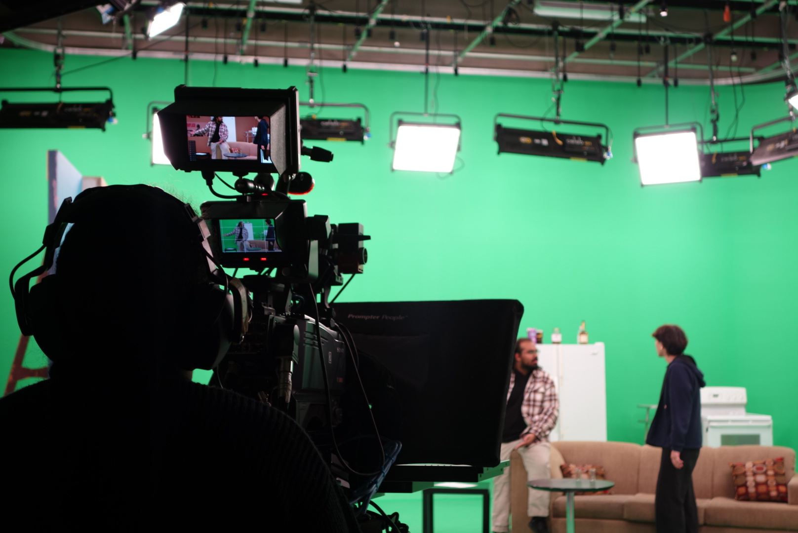an on-the-set picture of the Hole In The Wall virtual sitcom.
